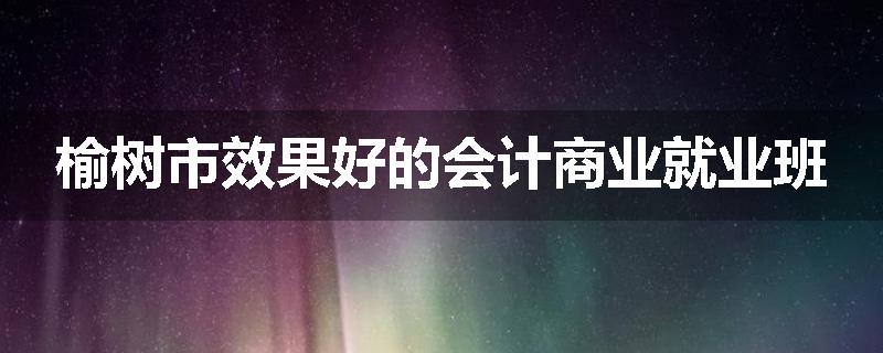 榆树市效果好的会计商业就业班