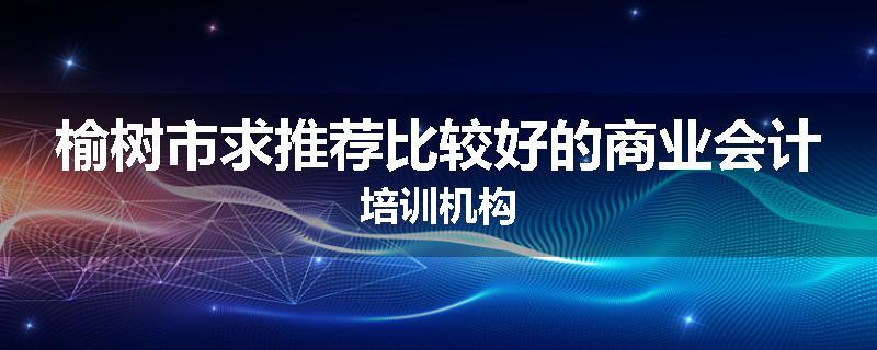 榆树市求推荐比较好的商业会计培训机构