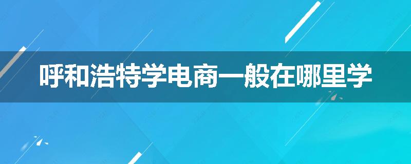 呼和浩特学电商一般在哪里学