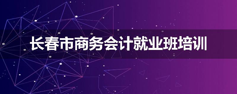 长春市商务会计就业班培训