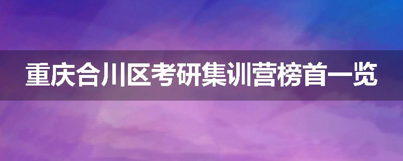 重庆合川区考研集训营榜首一览