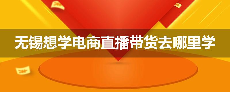 无锡想学电商直播带货去哪里学