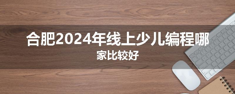 合肥2024年线上少儿编程哪家比较好