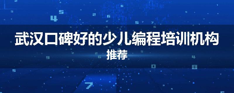 武汉口碑好的少儿编程培训机构推荐