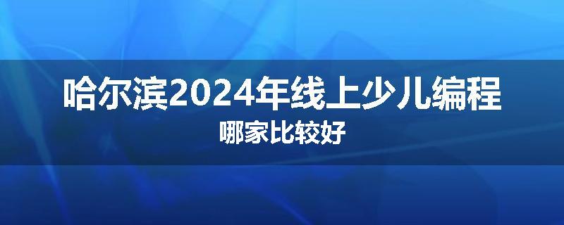 哈尔滨2024年线上少儿编程哪家比较好