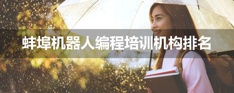 蚌埠机器人编程培训机构排名