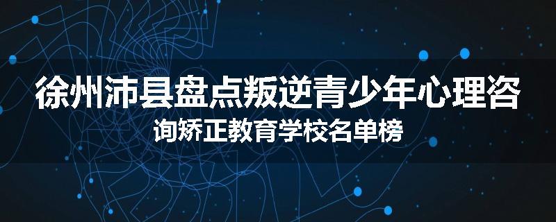 徐州沛县盘点叛逆青少年心理咨询矫正教育学校名单榜