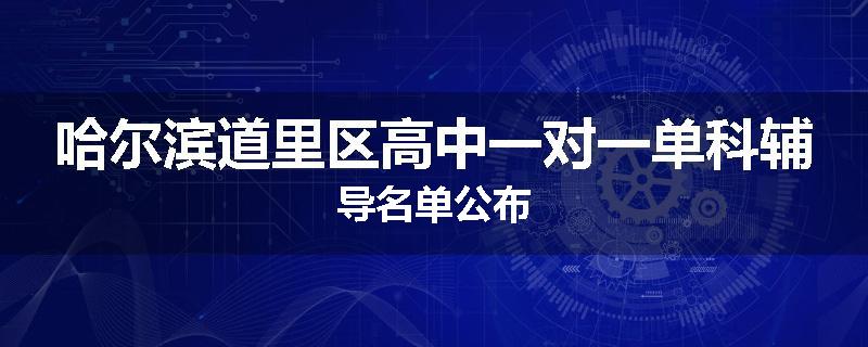 哈尔滨道里区高中一对一单科辅导名单公布