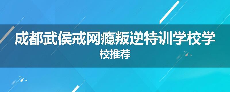 成都武侯戒网瘾叛逆特训学校学校推荐