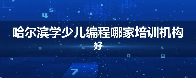 哈尔滨学少儿编程哪家培训机构好