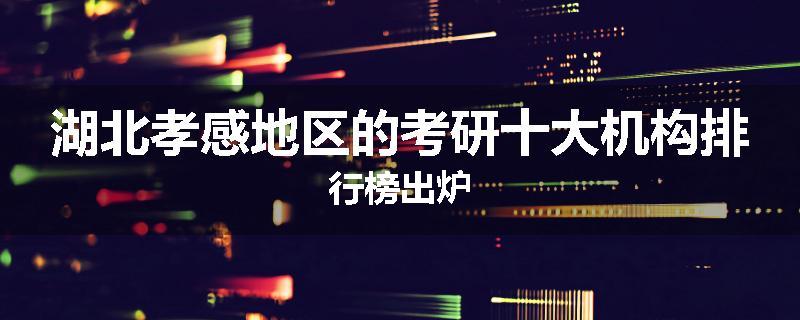 湖北孝感地区的考研十大机构排行榜出炉
