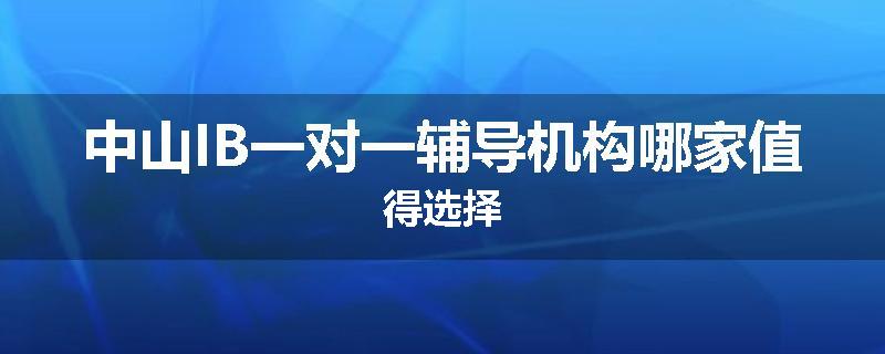 中山IB一对一辅导机构哪家值得选择