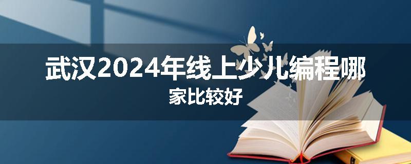 武汉2024年线上少儿编程哪家比较好