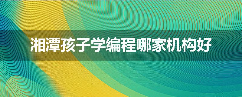 湘潭孩子学编程哪家机构好