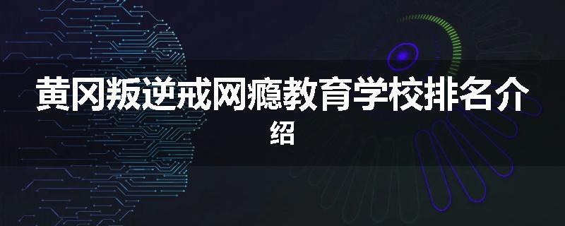 黄冈叛逆戒网瘾教育学校排名介绍