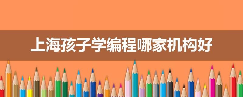 上海孩子学编程哪家机构好