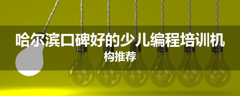 哈尔滨口碑好的少儿编程培训机构推荐