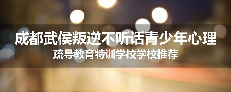 成都武侯叛逆不听话青少年心理疏导教育特训学校学校推荐