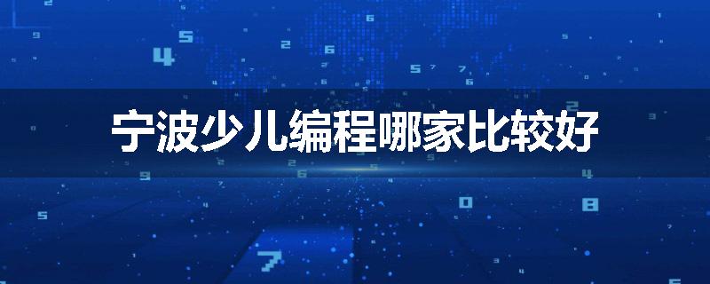 宁波少儿编程哪家比较好