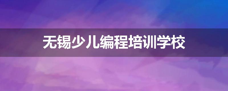 无锡少儿编程培训学校