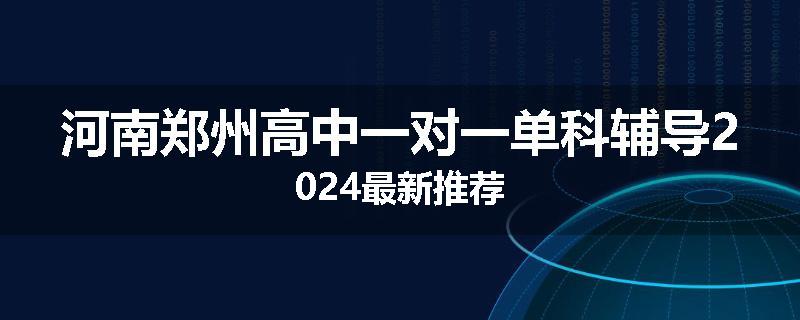 河南郑州高中一对一单科辅导2024最新推荐