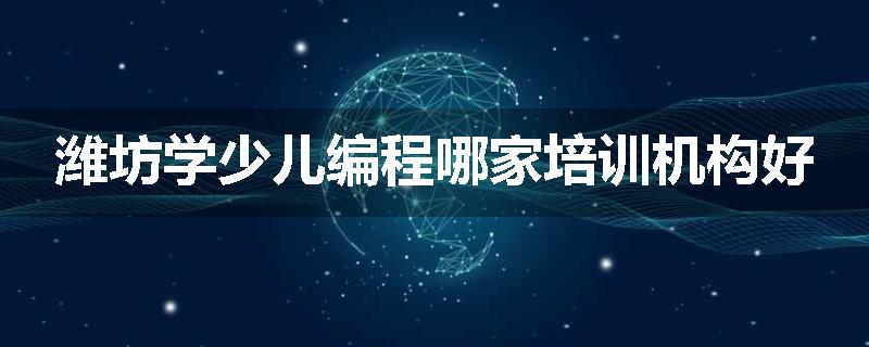 潍坊学少儿编程哪家培训机构好