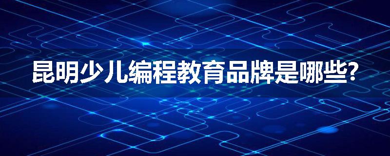 昆明少儿编程教育品牌是哪些?