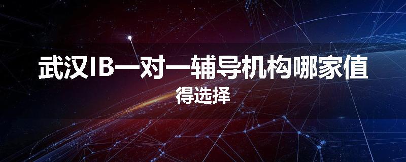 武汉IB一对一辅导机构哪家值得选择