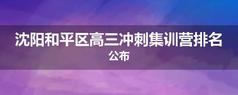 沈阳和平区高三冲刺集训营排名公布