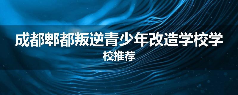 成都郫都叛逆青少年改造学校学校推荐