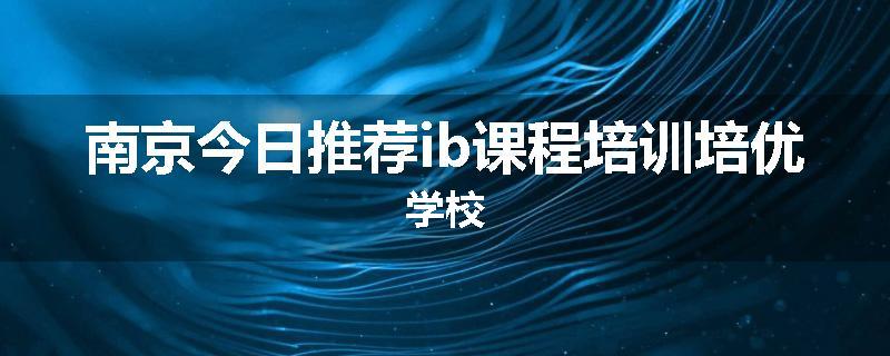 南京今日推荐ib课程培训培优学校