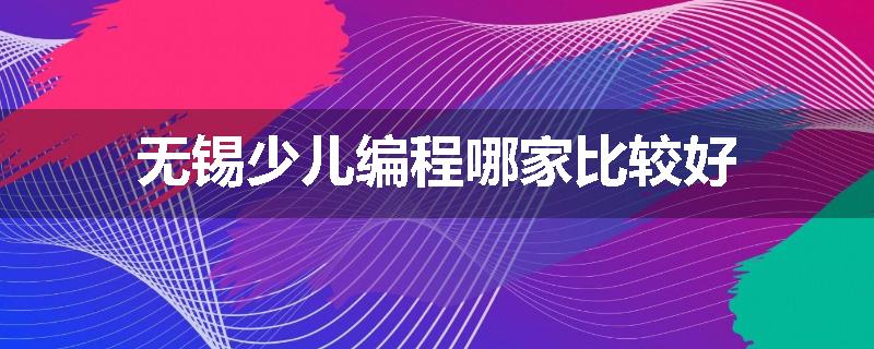 无锡少儿编程哪家比较好
