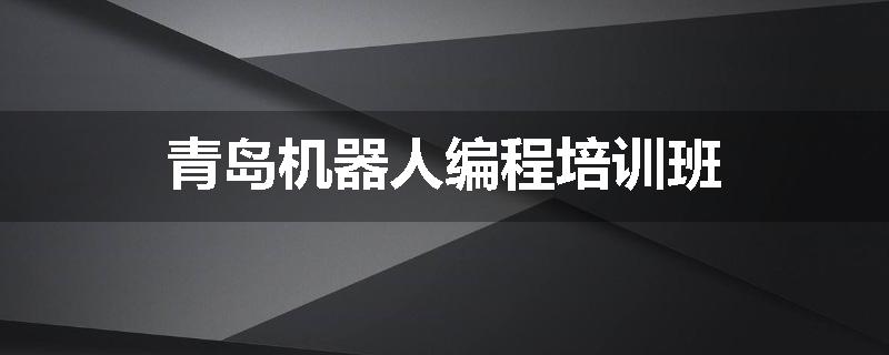 青岛机器人编程培训班