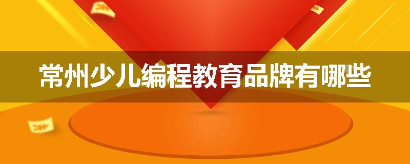 常州少儿编程教育品牌有哪些