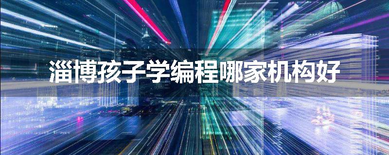 淄博孩子学编程哪家机构好