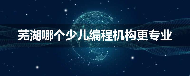 芜湖哪个少儿编程机构更专业