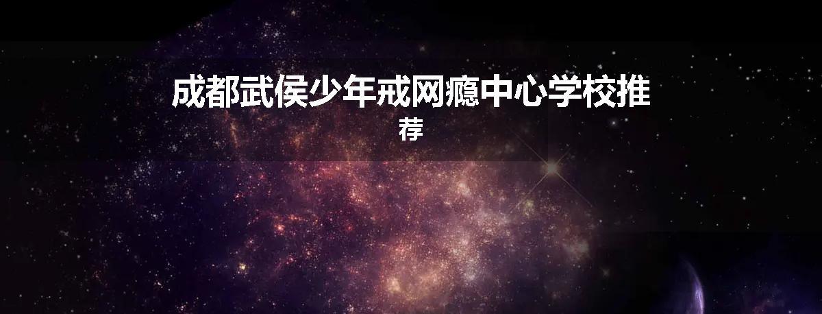 成都武侯少年戒网瘾中心学校推荐