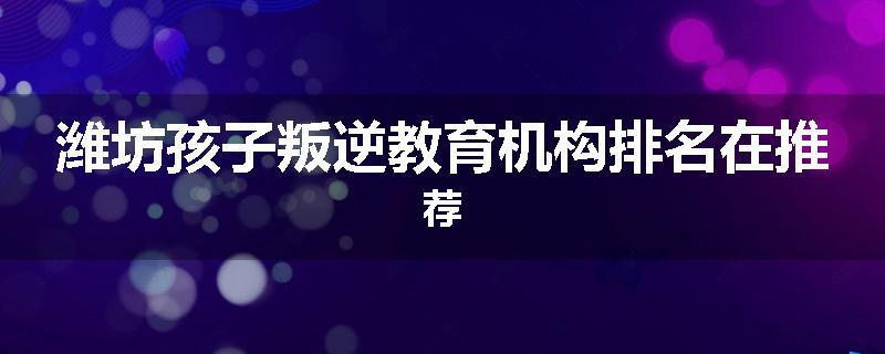 潍坊孩子叛逆教育机构排名在推荐