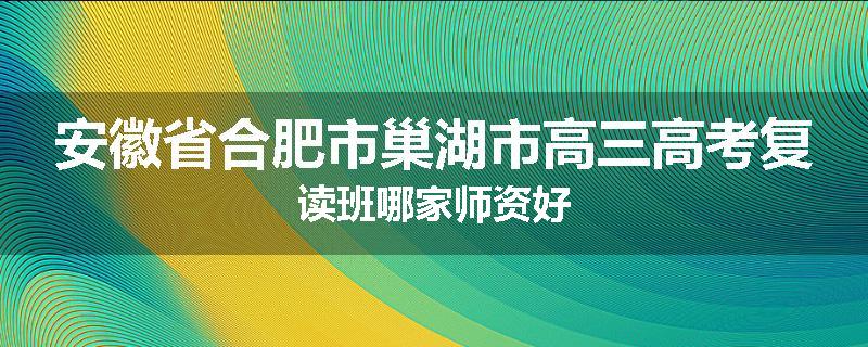 安徽省合肥市巢湖市高三高考复读班哪家师资好