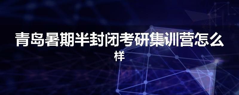 青岛暑期半封闭考研集训营怎么样