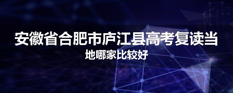 安徽省合肥市庐江县高考复读当地哪家比较好