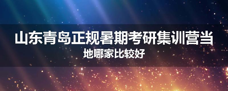山东青岛正规暑期考研集训营当地哪家比较好