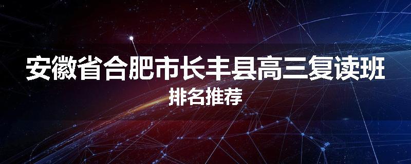 安徽省合肥市长丰县高三复读班排名推荐