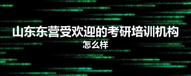 山东东营受欢迎的考研培训机构怎么样