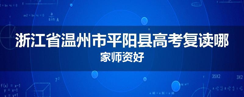 浙江省温州市平阳县高考复读哪家师资好
