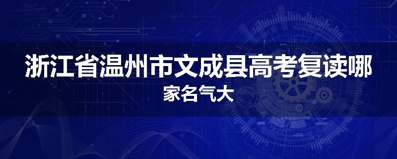 浙江省温州市文成县高考复读哪家名气大