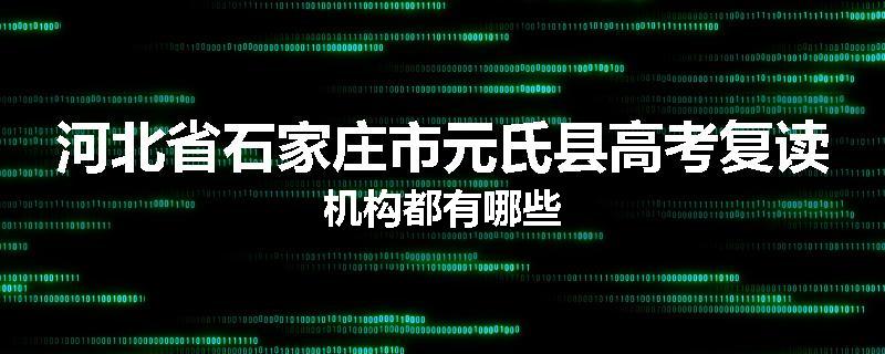 河北省石家庄市元氏县高考复读机构都有哪些
