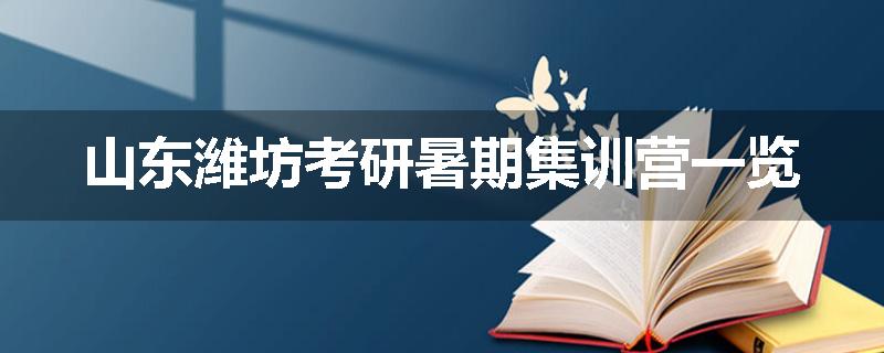 山东潍坊考研暑期集训营一览