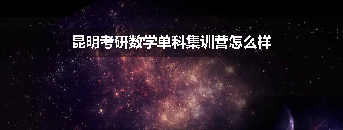 昆明考研数学单科集训营怎么样
