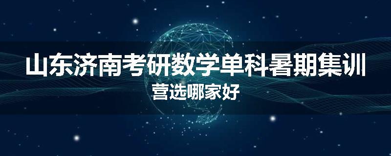 山东济南考研数学单科暑期集训营选哪家好